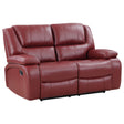 Tampa Furniture Outlet - Coaster - Camila Upholstered Motion Reclining Loveseat Red - 610242