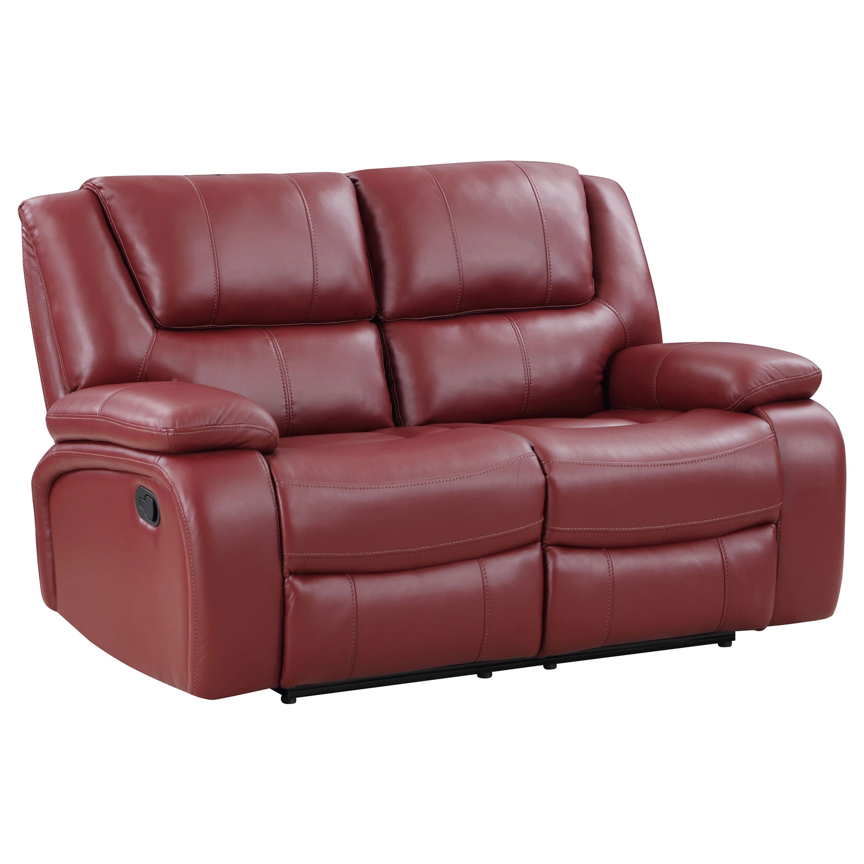 Tampa Furniture Outlet - Coaster - Camila Upholstered Motion Reclining Loveseat Red - 610242