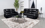 Tampa Furniture Outlet - Coaster - Camila 2-piece Upholstered Reclining Sofa Set Black - 610244-S2