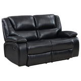 Camila 2-piece Upholstered Reclining Sofa Set Black - Tampa Furniture Outlet