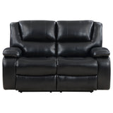 Camila 2-piece Upholstered Reclining Sofa Set Black - Tampa Furniture Outlet