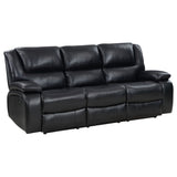 Camila 3-piece Upholstered Reclining Sofa Set Black - Tampa Furniture Outlet