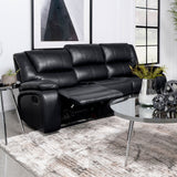 Camila Upholstered Motion Reclining Sofa Black - Tampa Furniture Outlet