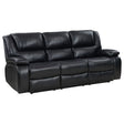Tampa Furniture Outlet - Coaster - Camila Upholstered Motion Reclining Sofa Black - 610244