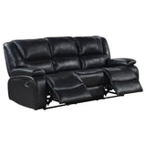 Camila Upholstered Motion Reclining Sofa Black - Tampa Furniture Outlet