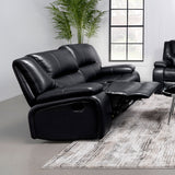 Camila Upholstered Motion Reclining Loveseat Black - Tampa Furniture Outlet