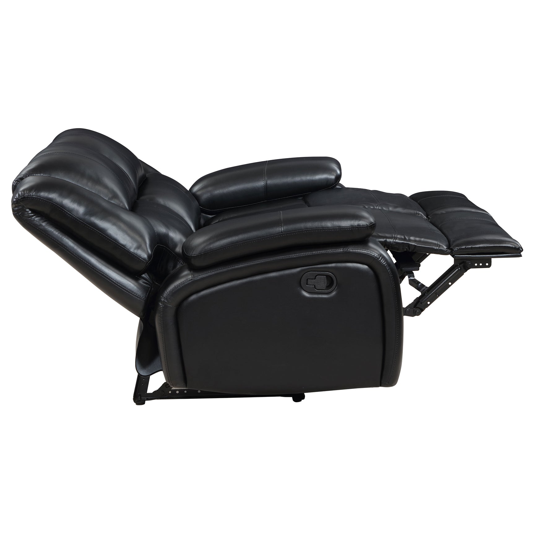 Camila Upholstered Motion Reclining Loveseat Black - Tampa Furniture Outlet
