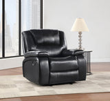 Camila Upholstered Glider Recliner Chair Black - Tampa Furniture Outlet