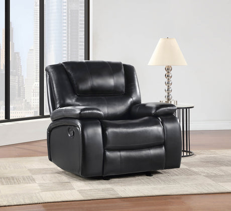 Camila Upholstered Glider Recliner Chair Black - Tampa Furniture Outlet