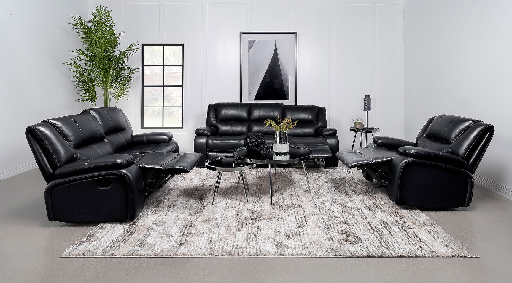 Camila Upholstered Glider Recliner Chair Black - Tampa Furniture Outlet