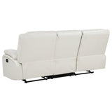 Camila 2-piece Upholstered Reclining Sofa Set White