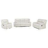 Camila 3-piece Upholstered Reclining Sofa Set White