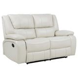 Camila 3-piece Upholstered Reclining Sofa Set White