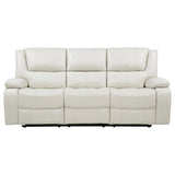 Camila Upholstered Motion Reclining Sofa White