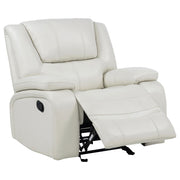 Tampa Furniture Outlet - Coaster - Camila Upholstered Glider Recliner Chair White - 610249