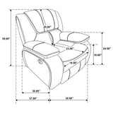 Camila Upholstered Glider Recliner Chair White