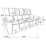 Greenfield 3-piece Power Reclining Sofa Set Dove Grey - Tampa Furniture Outlet