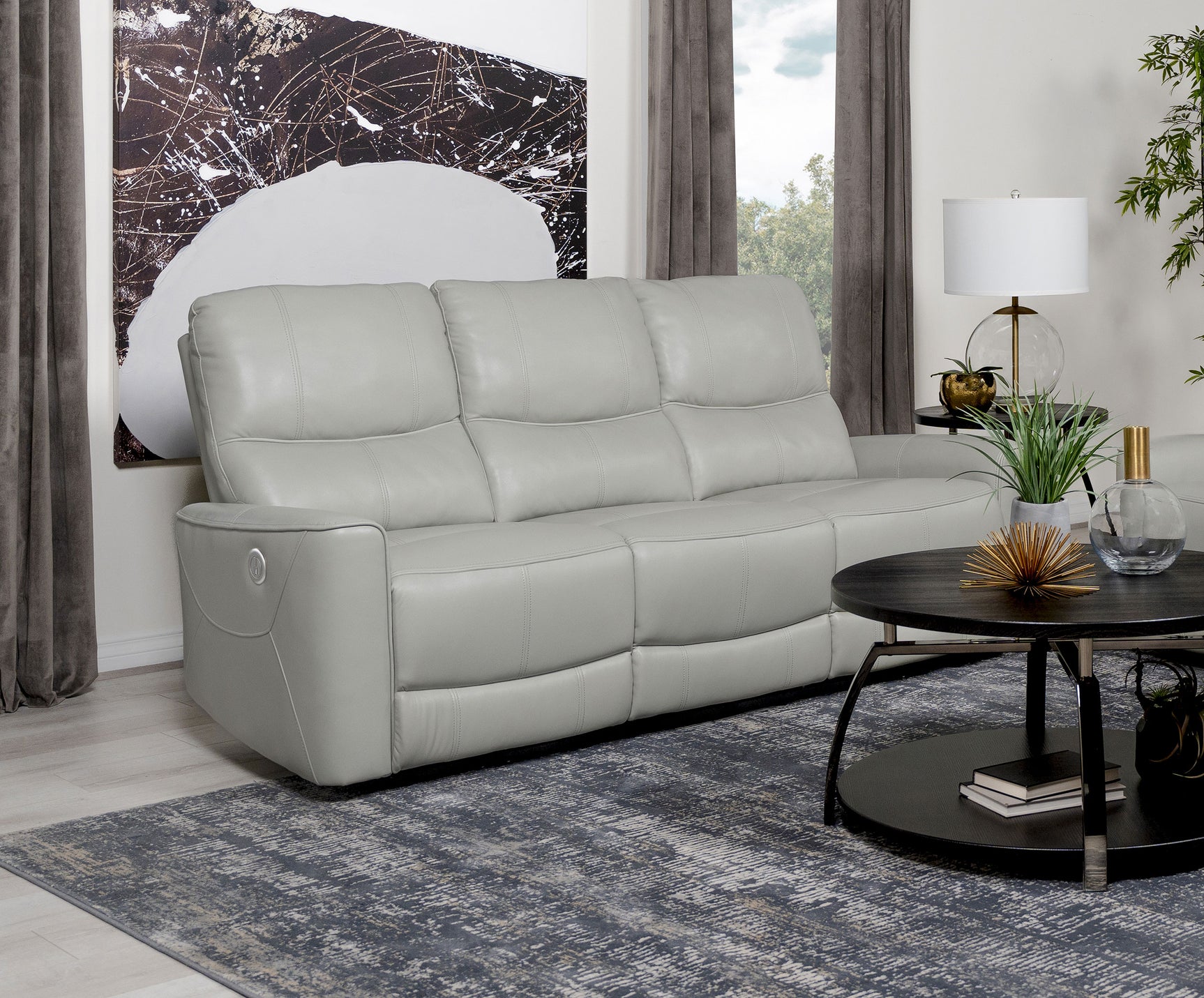 Greenfield Upholstered Power Reclining Sofa Dove Grey - Tampa Furniture Outlet