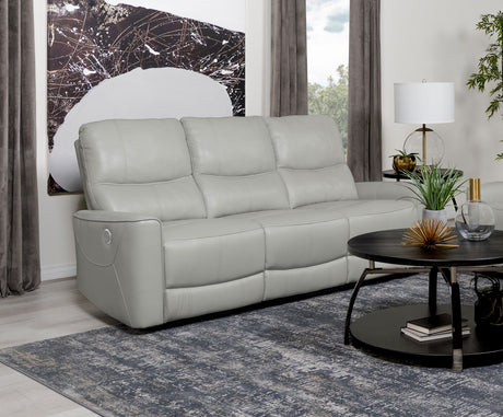 Greenfield Upholstered Power Reclining Sofa Dove Grey - Tampa Furniture Outlet