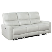 Tampa Furniture Outlet - Coaster - Greenfield Upholstered Power Reclining Sofa Dove Grey - 610261P
