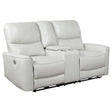 Tampa Furniture Outlet - Coaster - Greenfield Upholstered Power Reclining Loveseat Dove Grey - 610262P