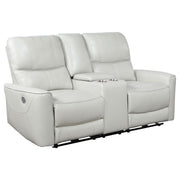 Tampa Furniture Outlet - Coaster - Greenfield Upholstered Power Reclining Loveseat Dove Grey - 610262P