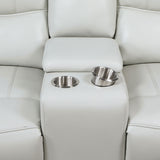 Greenfield Upholstered Power Reclining Loveseat Dove Grey - Tampa Furniture Outlet