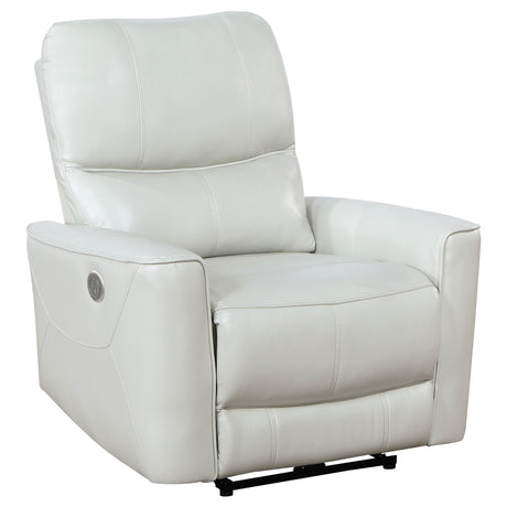 Tampa Furniture Outlet - Coaster - Greenfield Upholstered Power Recliner Chair Dove Grey - 610263P