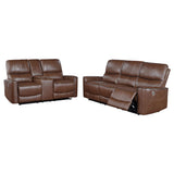 Greenfield 2-piece Power Reclining Sofa Set Saddle Brown - Tampa Furniture Outlet