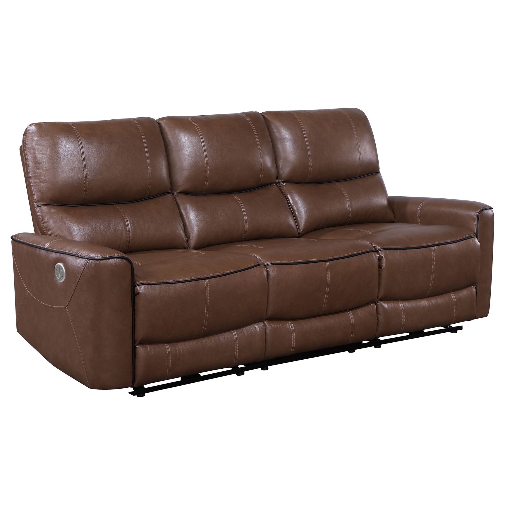 Greenfield 2-piece Power Reclining Sofa Set Saddle Brown - Tampa Furniture Outlet