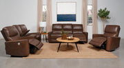 Tampa Furniture Outlet - Coaster - Greenfield 3-piece Power Reclining Sofa Set Saddle Brown - 610264P-S3