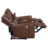 Greenfield 3-piece Power Reclining Sofa Set Saddle Brown - Tampa Furniture Outlet