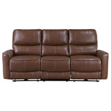 Greenfield Upholstered Power Reclining Sofa Saddle Brown - Tampa Furniture Outlet