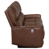 Greenfield Upholstered Power Reclining Sofa Saddle Brown - Tampa Furniture Outlet