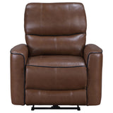Greenfield Upholstered Power Recliner Chair Saddle Brown - Tampa Furniture Outlet
