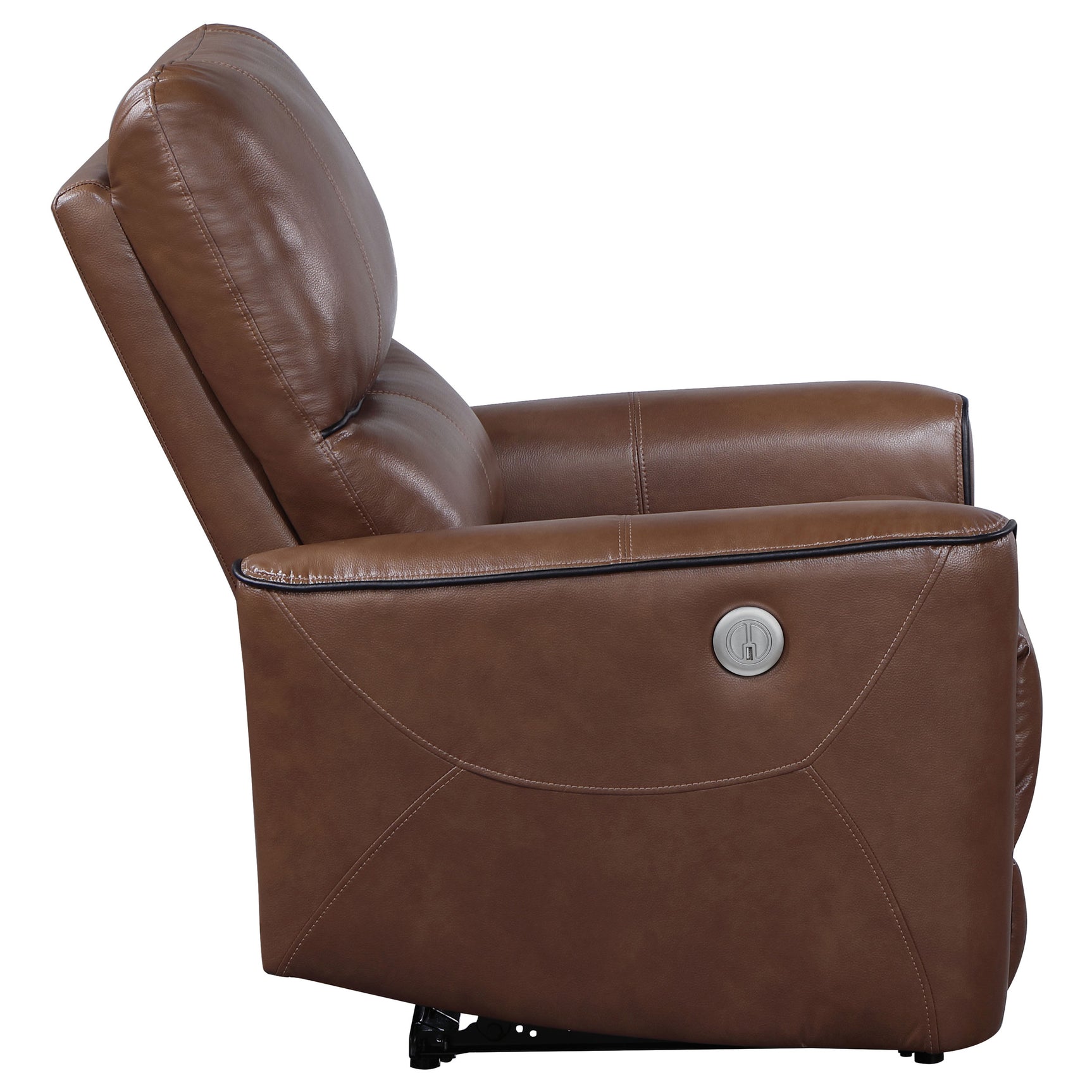 Greenfield Upholstered Power Recliner Chair Saddle Brown - Tampa Furniture Outlet