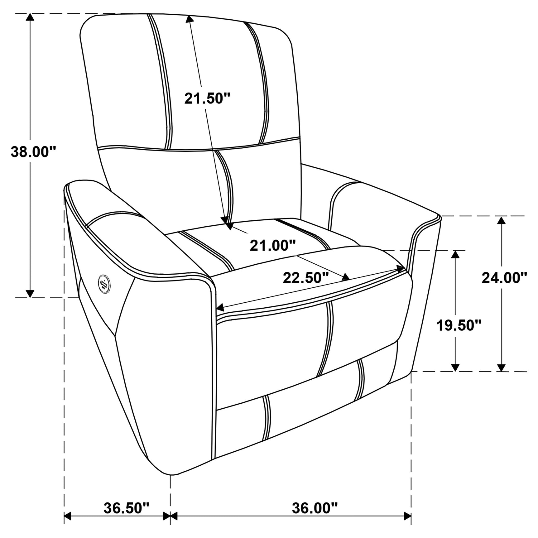 Greenfield Upholstered Power Recliner Chair Saddle Brown - Tampa Furniture Outlet