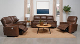 Greenfield Upholstered Power Recliner Chair Saddle Brown - Tampa Furniture Outlet