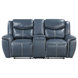 Sloane 2-piece Upholstered Reclining Sofa Set Blue - Tampa Furniture Outlet