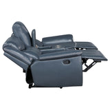 Sloane 3-piece Upholstered Reclining Sofa Set Blue - Tampa Furniture Outlet