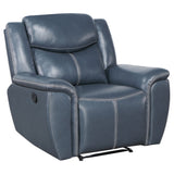 Sloane 3-piece Upholstered Reclining Sofa Set Blue - Tampa Furniture Outlet