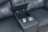 Sloane Upholstered Padded Arm Reclining Loveseat Blue - Tampa Furniture Outlet