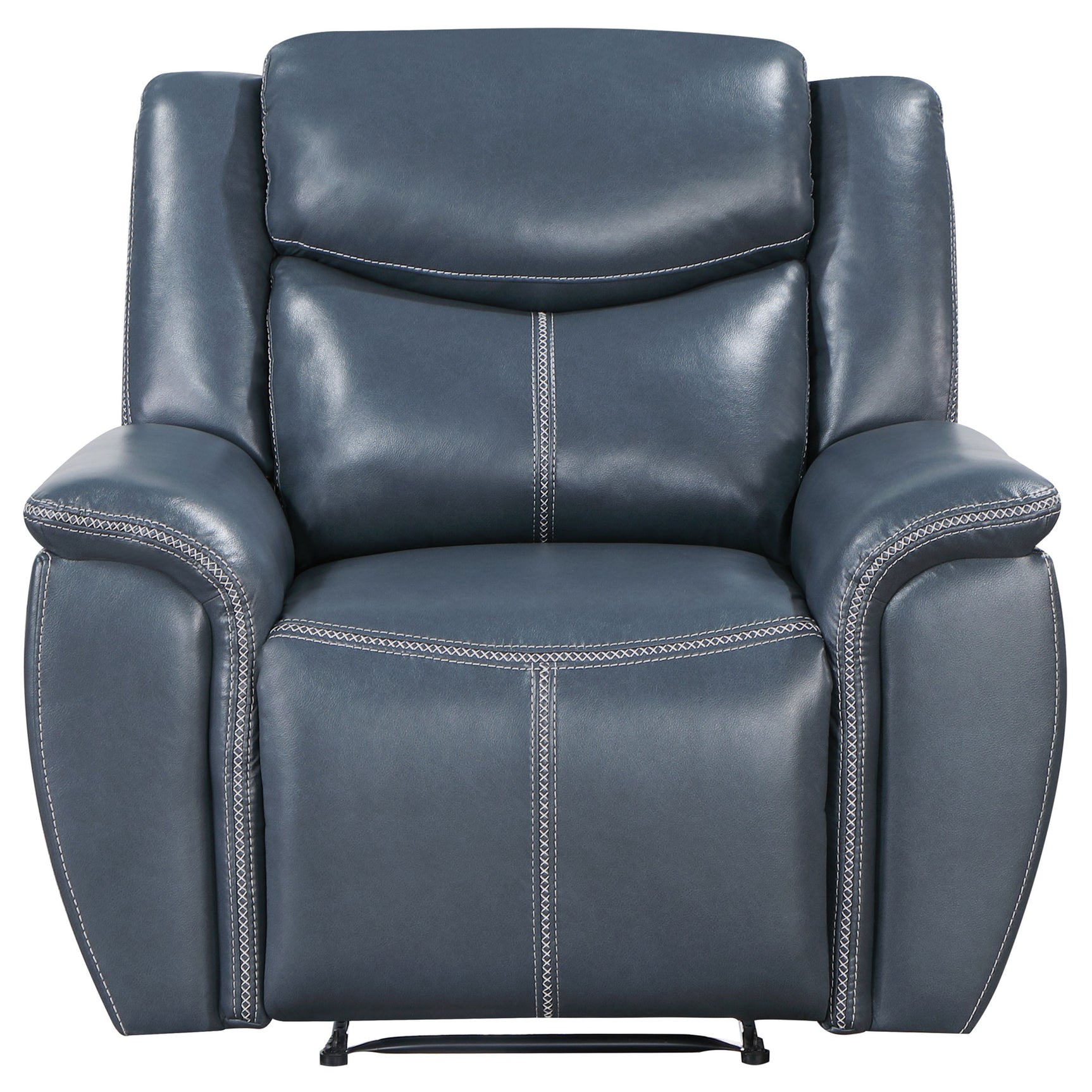 Sloane Upholstered Padded Arm Recliner Chair Blue - Tampa Furniture Outlet