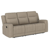Brentwood 2-piece Upholstered Reclining Sofa Set Taupe - Tampa Furniture Outlet