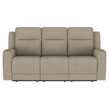 Brentwood Upholstered Motion Reclining Sofa Taupe - Tampa Furniture Outlet