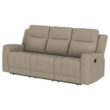 Brentwood Upholstered Motion Reclining Sofa Taupe - Tampa Furniture Outlet