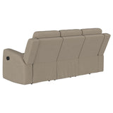 Brentwood Upholstered Motion Reclining Sofa Taupe - Tampa Furniture Outlet