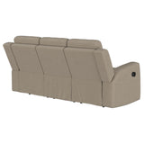 Brentwood Upholstered Motion Reclining Sofa Taupe - Tampa Furniture Outlet