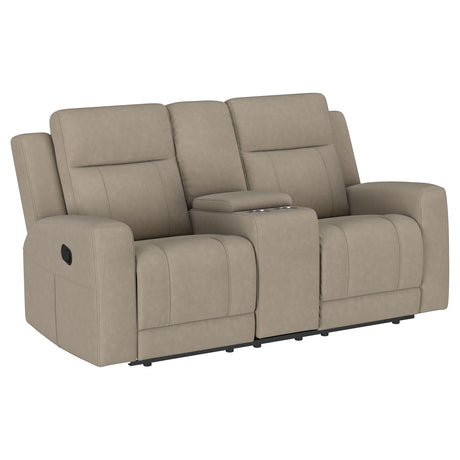 Tampa Furniture Outlet - Coaster - Brentwood Upholstered Motion Reclining Loveseat Taupe - 610282