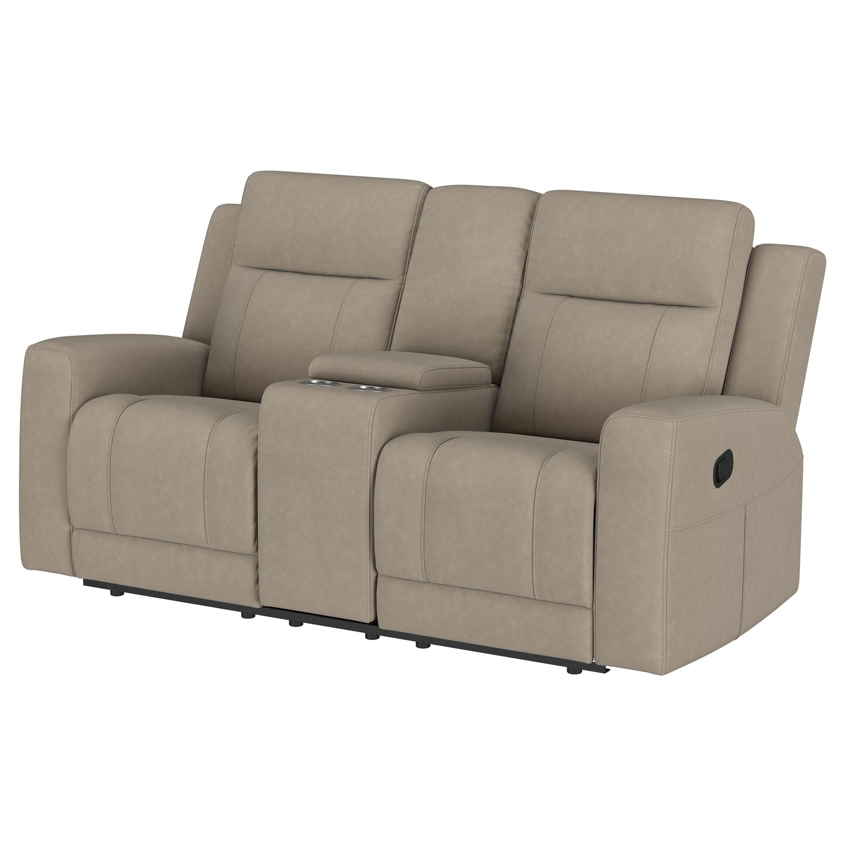 Brentwood Upholstered Motion Reclining Loveseat Taupe - Tampa Furniture Outlet